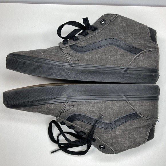 Used VANS Chapman Mid Dark Grey Shoes, Black Stripe, Mens US 8 - Picture 6 of 9